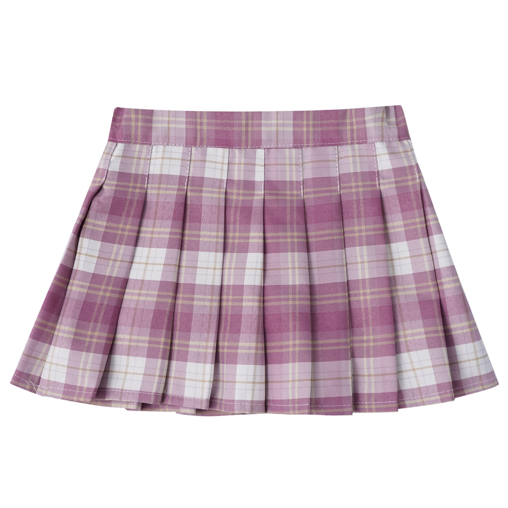 inlzdz Falda Plisada de Uniforme Escolar Japonesa para Niñas Falda Corta de Cuadros Línea A Skirt Schoolwear Falda Danza