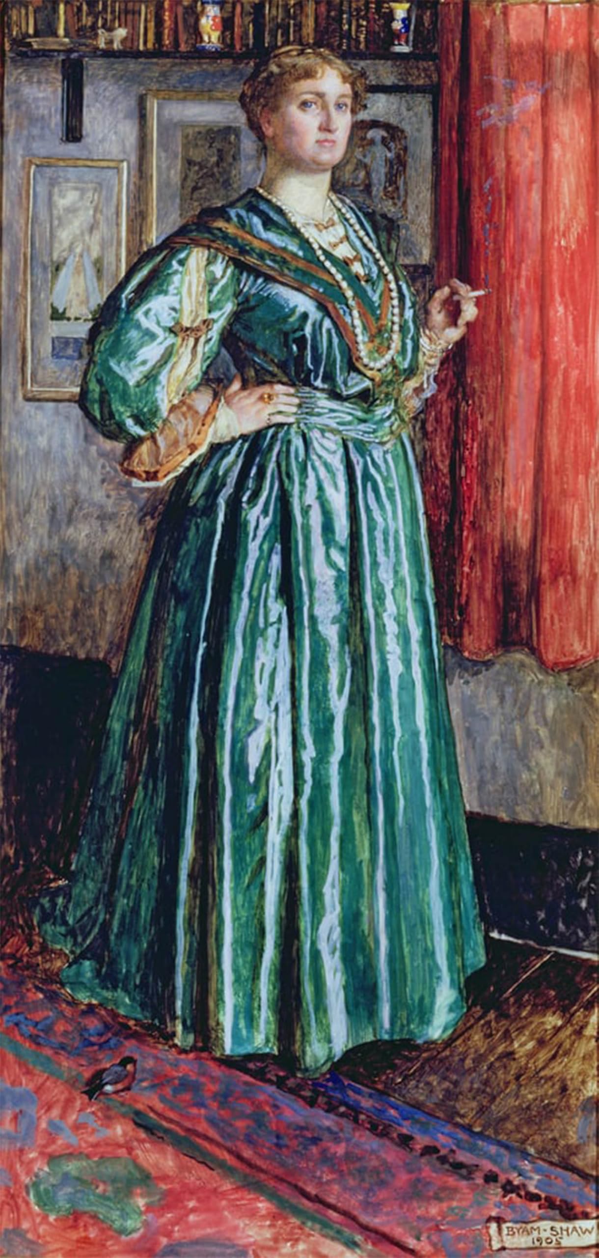 ARTXLXXBN Famous Painting Canvas Artwork Graffiti Print a Madame in a Brothel by Byam Liston Shaw Portrait Canvas Image for Home Decor 60x90cm