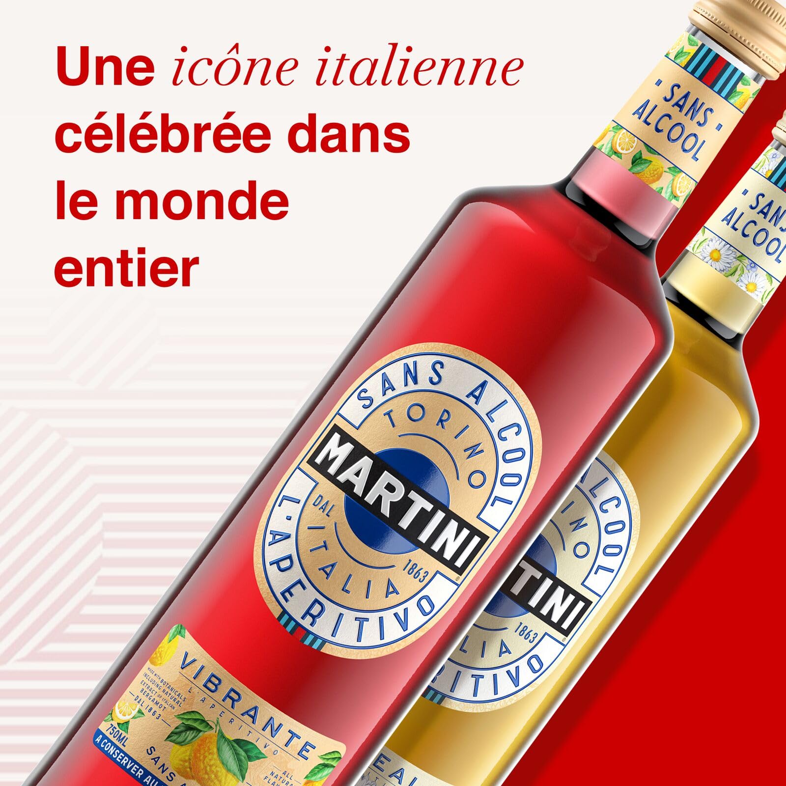 Le Coffret MARTINI Vibrante et Floreale Aperitivo non alcoolisé, 2 x 75cl / 750ml, infusé avec des plantes botaniques de qualité supérieure