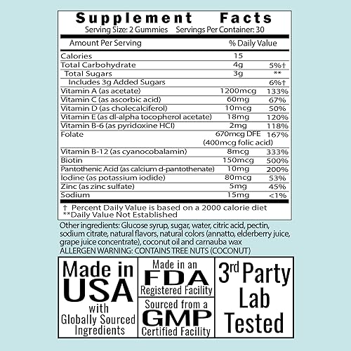 Miniatura 6 de SHIZAM Gomitas de vitamina A de retinol, vitaminas gomosas para una tez clara y una piel brillante: Multi-vitamina antienvejecimiento para mujeres: