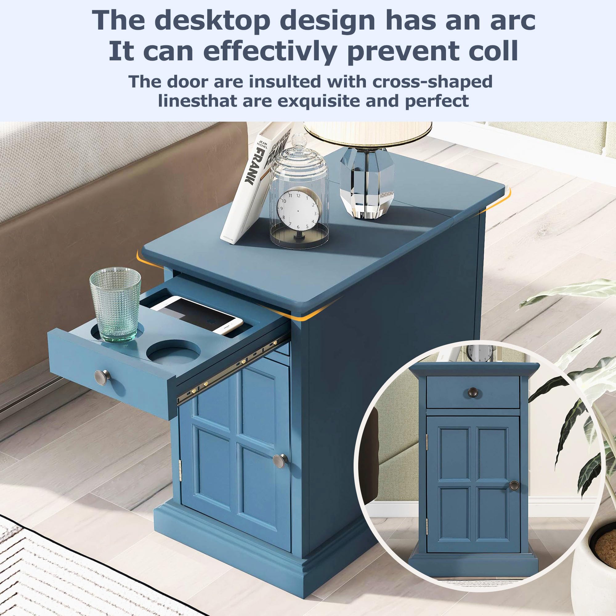 Amazon.com: THINK 30 End Table with USB Ports, One Multifunctional