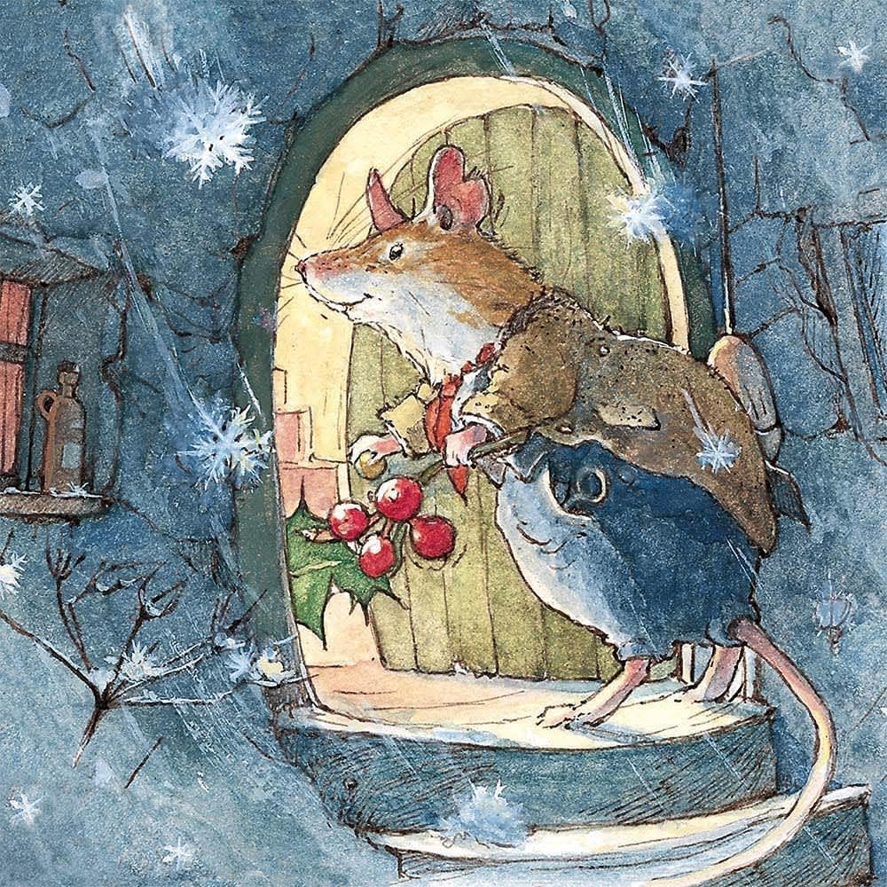 Museums and Galleries Charity Christmas Cards Pack of 12, Brambly Hedge Mice, 6 x 2 Cute Animal Design