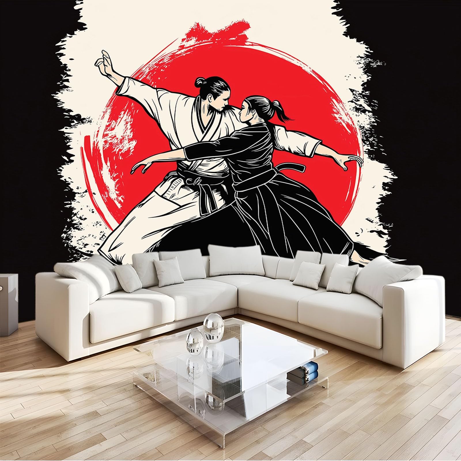 Cómics Japoneses Papel Pintado Pared Arte Marcial Japonés Aikido Papel Tapiz Tejido No Tejido Decoración De Pared Murales 300 X 210 Cm Fotográfic Sala De Estar Dormitorio Tv De Fondo Fotomurales