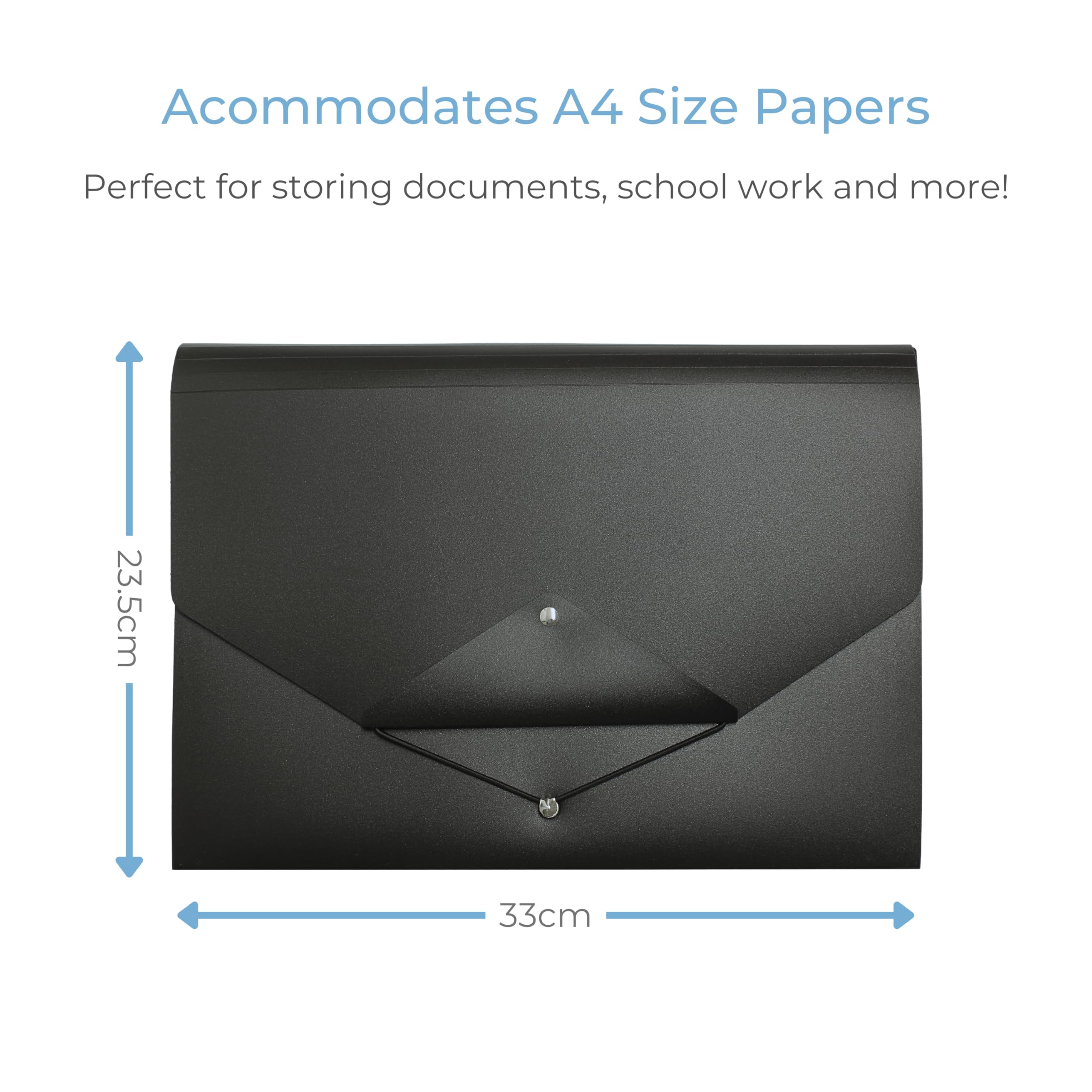 Cathedral Products 13 Pocket Triangle Flap Expanding File - Black, A4 - Image 2