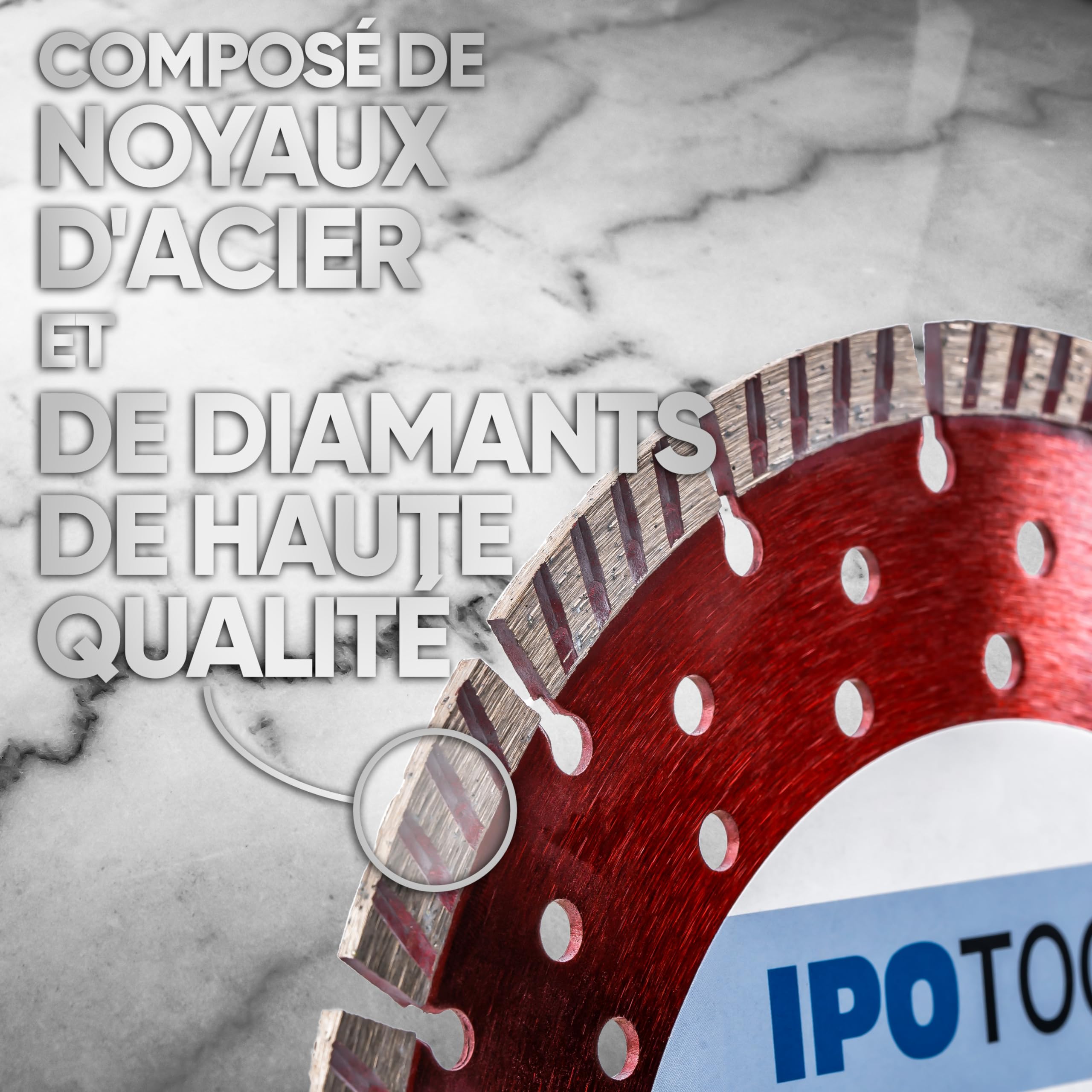 Lot de 2 disques à tronçonner diamantés - Turbo - Pour béton, béton cellulaire et pierre - Segment de 10 mm