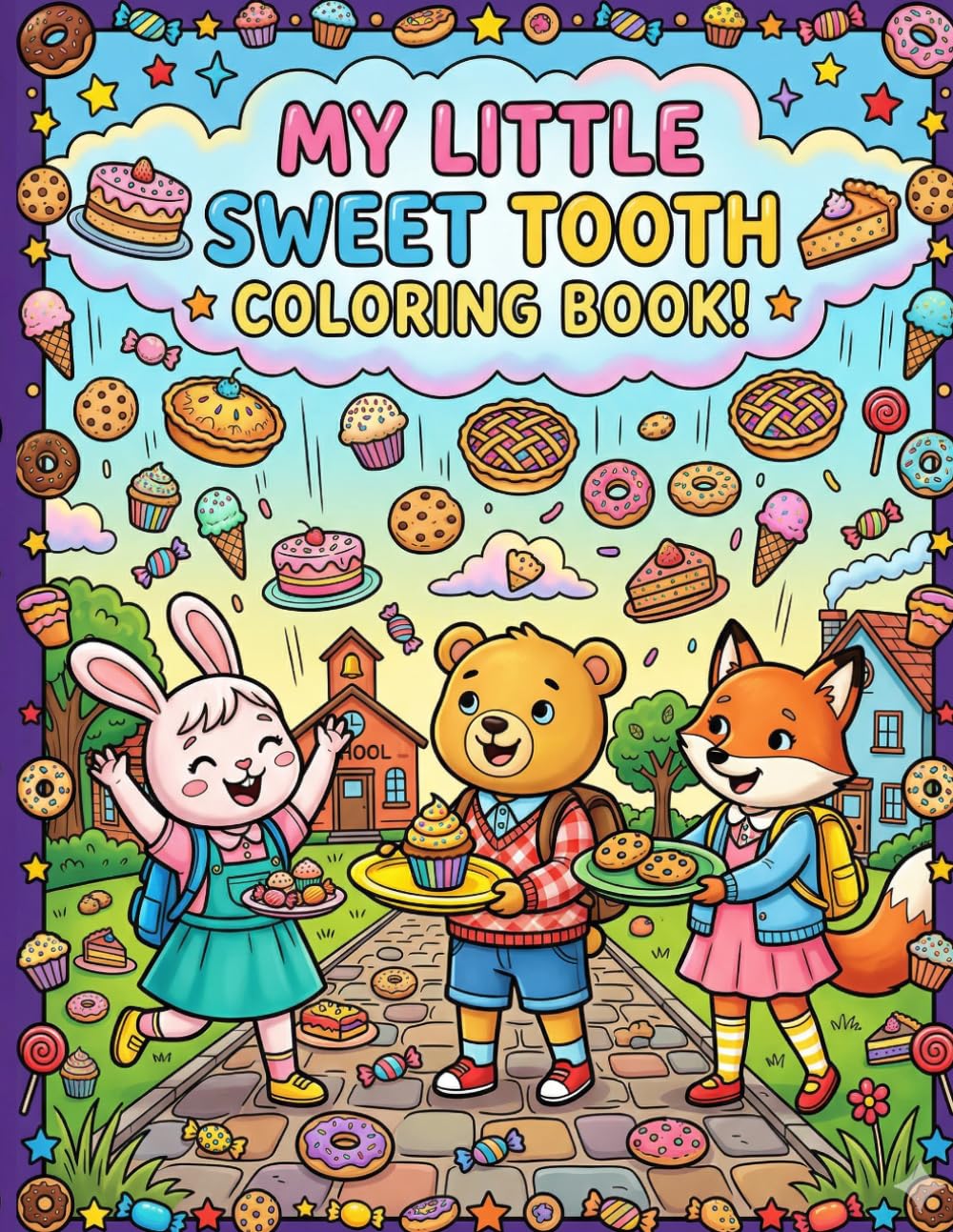 My Little Sweet Tooth Coloring Book: Adorable Sweets and Treats Coloring Pages for Toddlers and Young Kids age 3-8