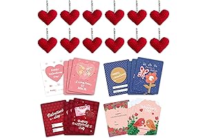 Ganowo Valentines 12 Pack Gift Card Holders with Heart-Shape Toys