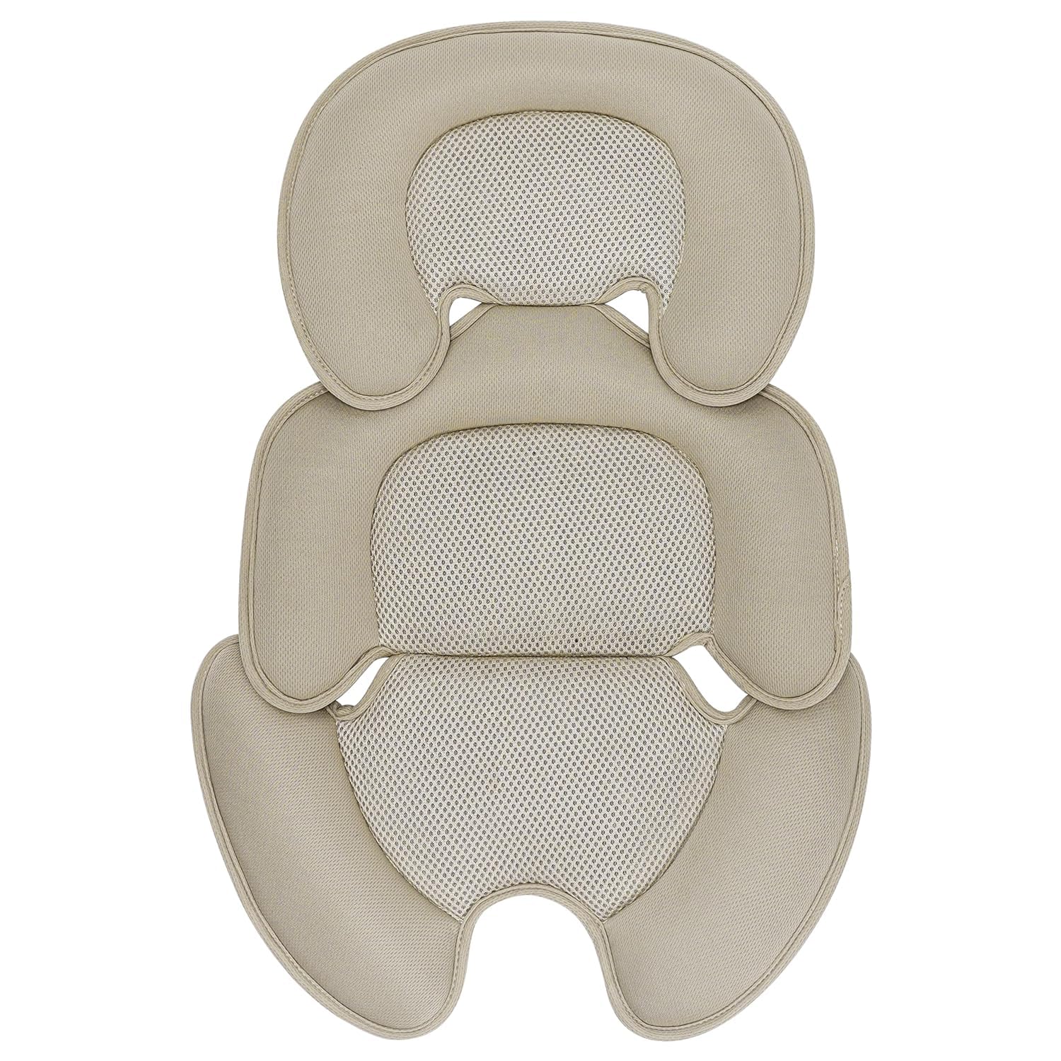 Neugeborenes Baby-Kissen mit 3D-Netzstoff für Stroller, Autositz und Hochstuhl - Atmungsaktive Einlage zur Unterstützung des Babys (Beige)