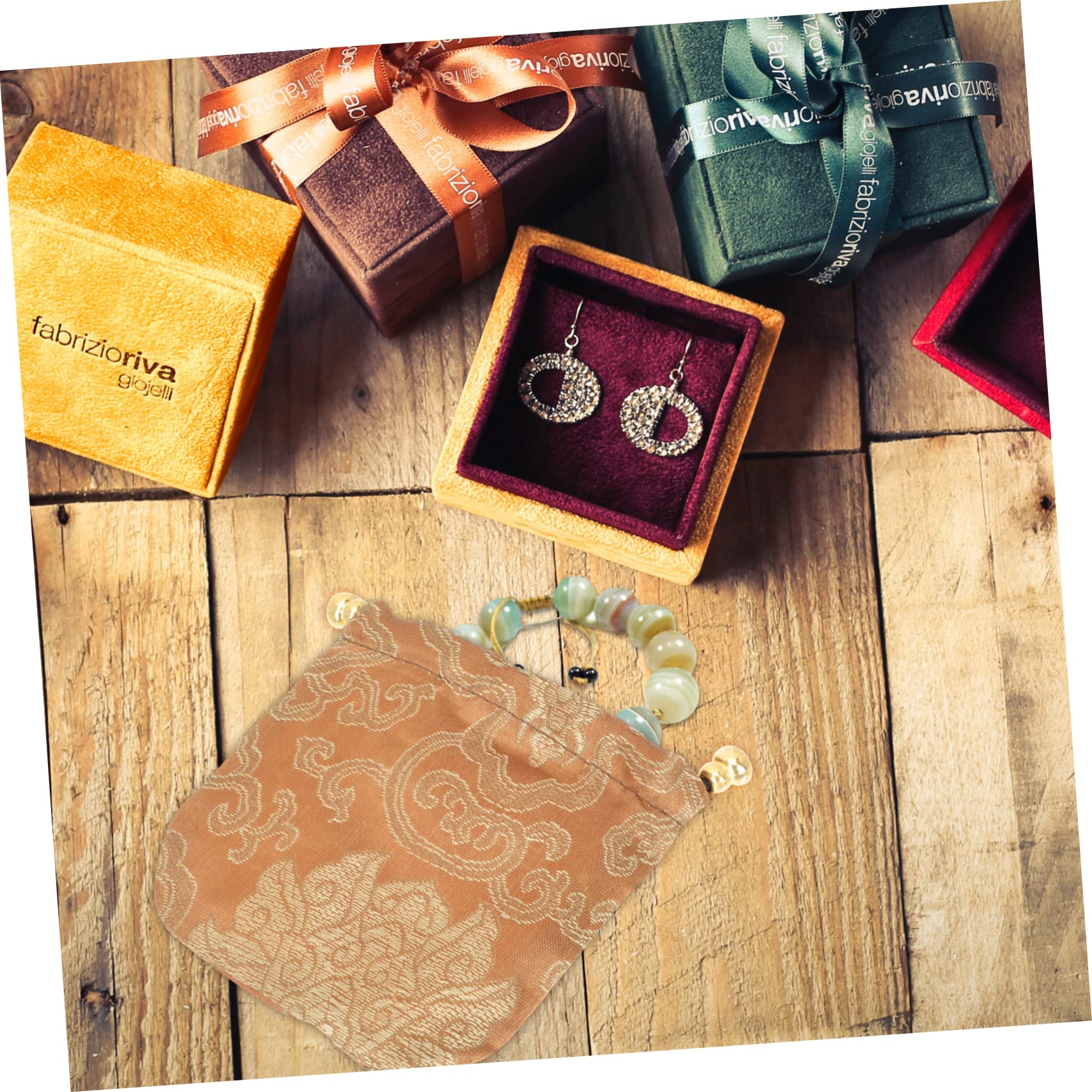 24 pièces sac à bijoux bijoux cordon pochette à bijoux collier étui de voyage pochette à bijoux cordon sacs cadeaux bijoux de voyage petits sacs à cordon conseils petit bijoux tissu/1107