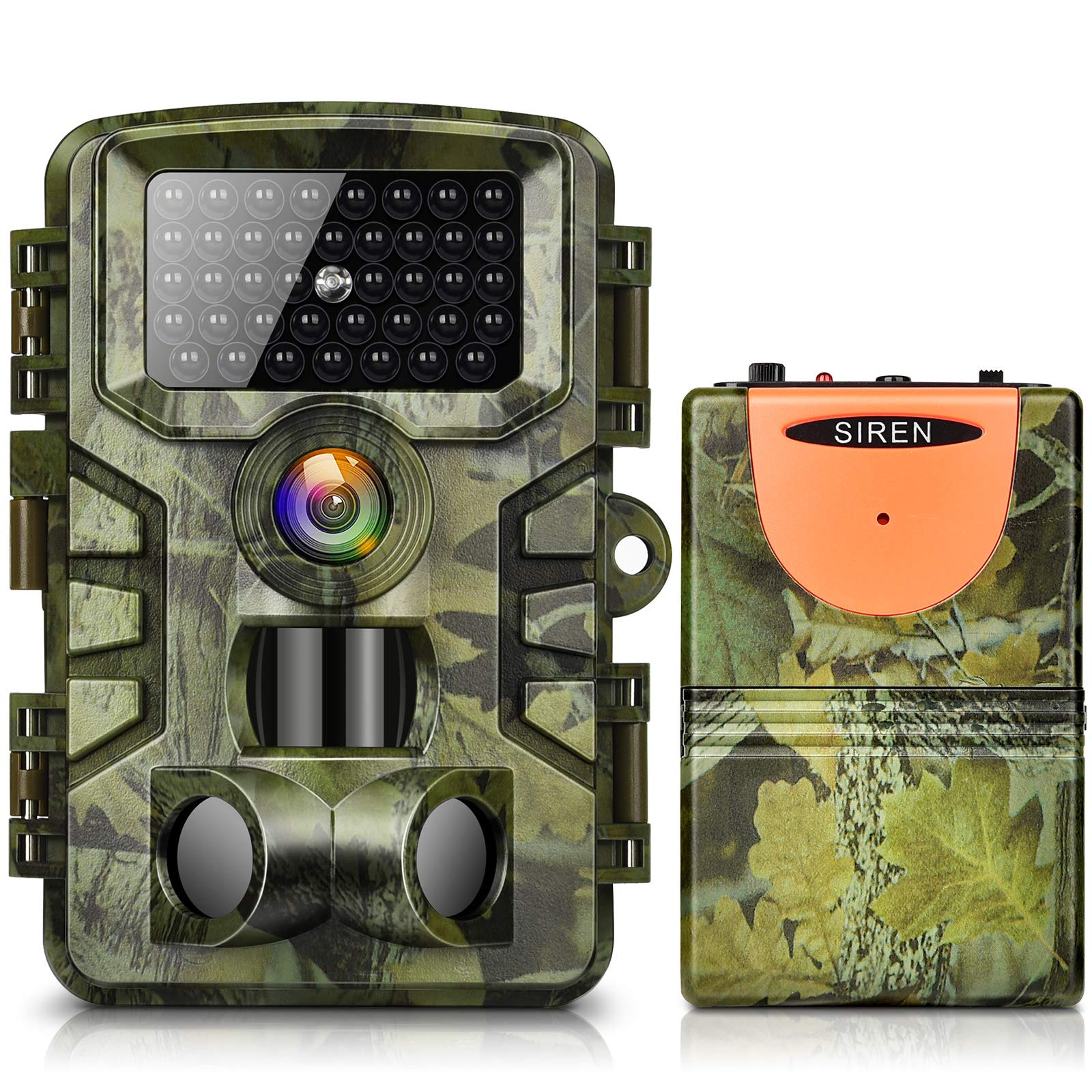CAMOLO Wildlife Camera 24MP 1080P with Wireless Alarm, Trail Camera with 120° Wide Angle Lens, Infrared Night Vision Motion Activated, IP66 Waterproof and 2.0” LCD IR LEDs Scouting Game Camera