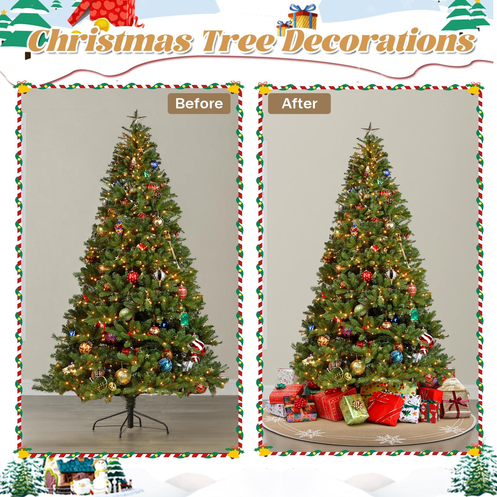 N&T NIETING Manta para árbol de Navidad, 75 cm, falda con copo de nieve blanco, arpillera, manta redonda para decoración navideña