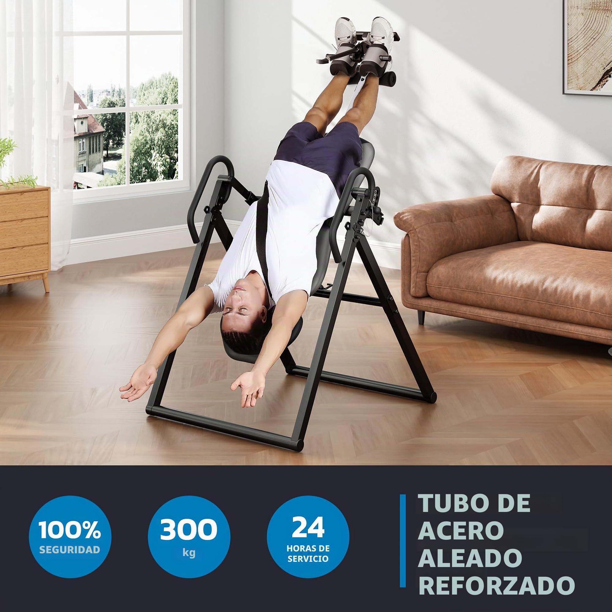 YOLEO Gravity Tabla de inversión Plegable con Bloqueo de Seguridad, Entrenador de Gravedad con Soporte Lumbar para Terapia para aliviar el Dolor