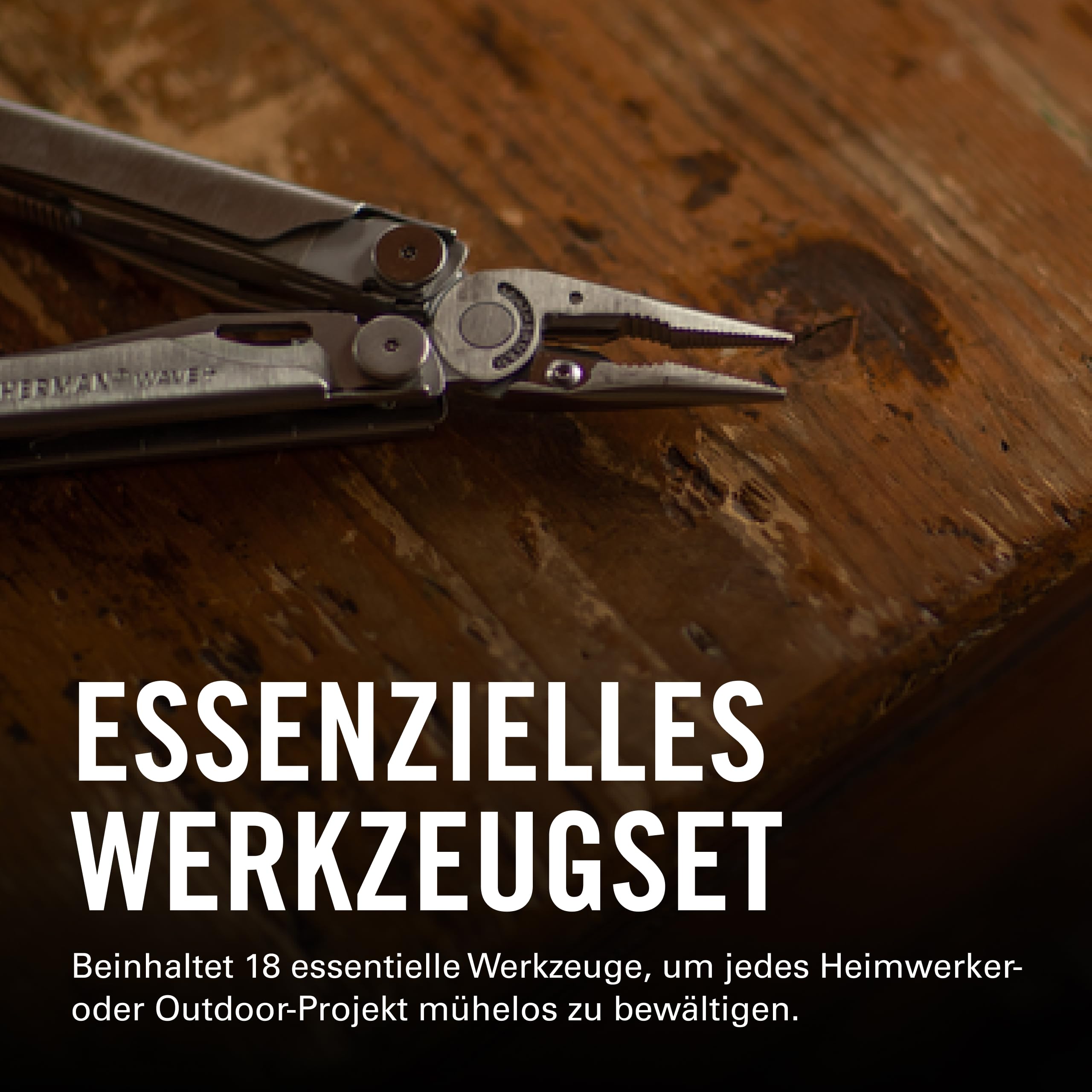 Leatherman Wave+ Multi-Tool - 18-in-1 Hochleistungs-Edelstahlwerkzeug mit Klingen, Zangen und Drahtschneidern - Camping Zubehör - Schwarz