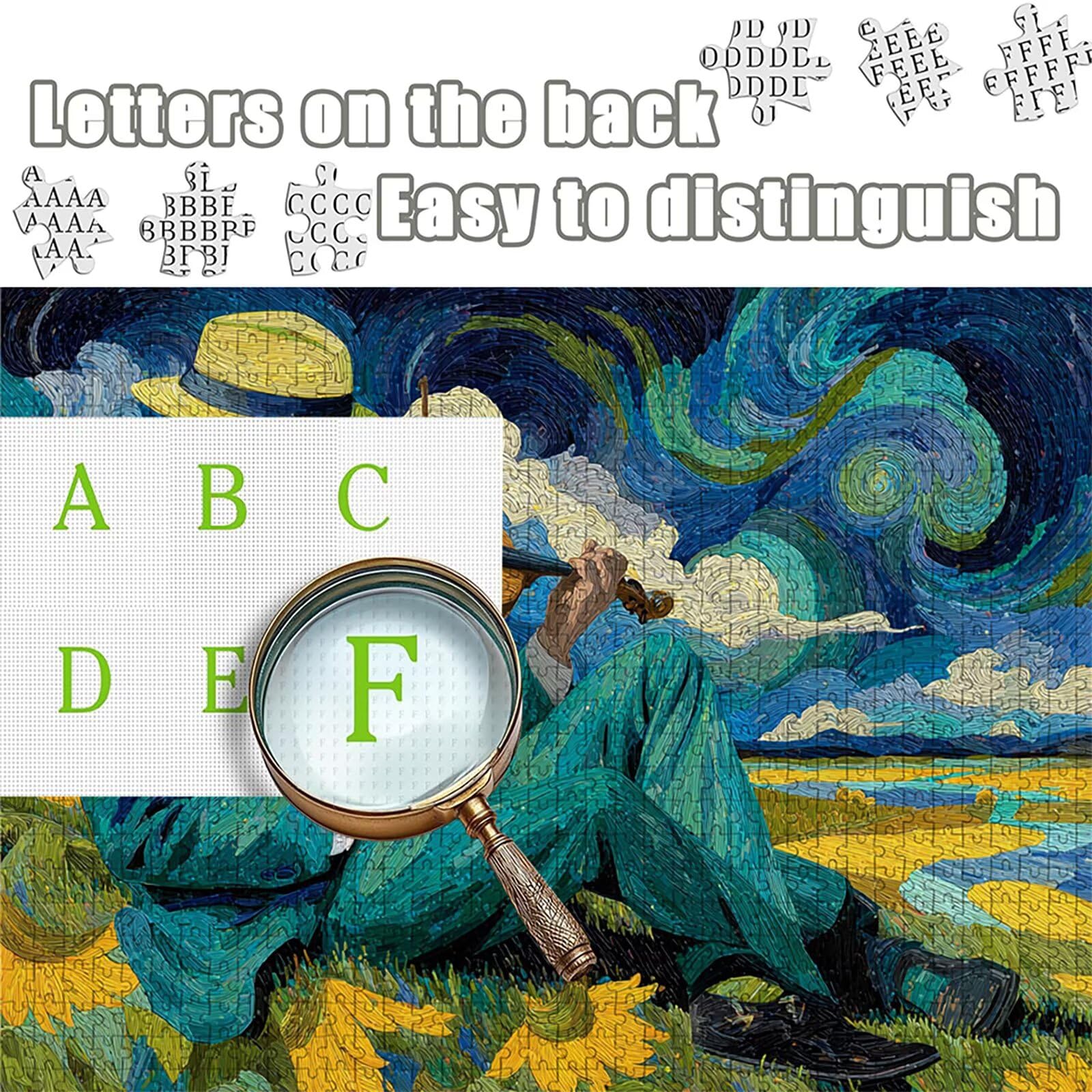 Puzzle 2000 elementów dla dorosłych, gwiaździste niebo, drewniane puzzle, 99 x 71 cm, części ściśle do siebie pasują, dla mężczyzn, kobiet, starszych seniorów, dekompresji, prezenty letnie, widok