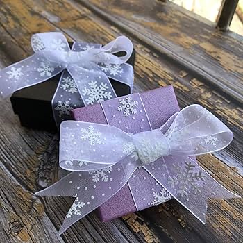 R772 オーダーメイド商品 雪の結晶 たらりんリボン Amazon.co.jp: LXKBD 2ロール 雪の結晶 ワイヤーオーガンザ