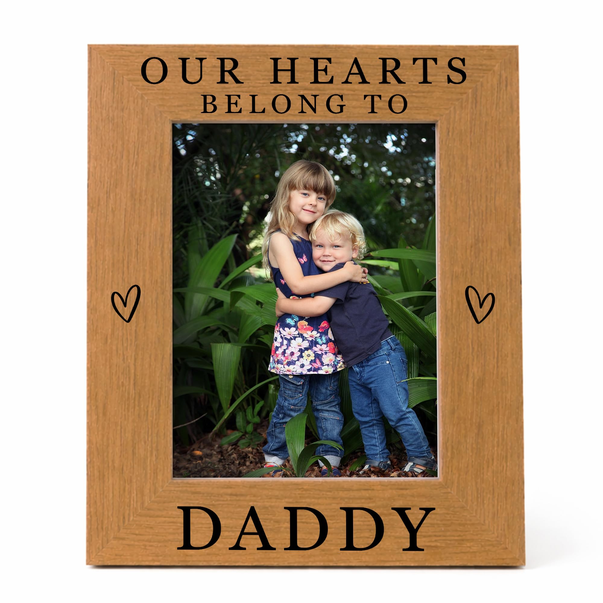 RED OCEAN Special Daddy Gift For Fathers Day Birthday Our Hearts Belong To Daddy Photo Frame Novelty Gifts For Daddy From Daughter Son Thank You Gift Keepsake