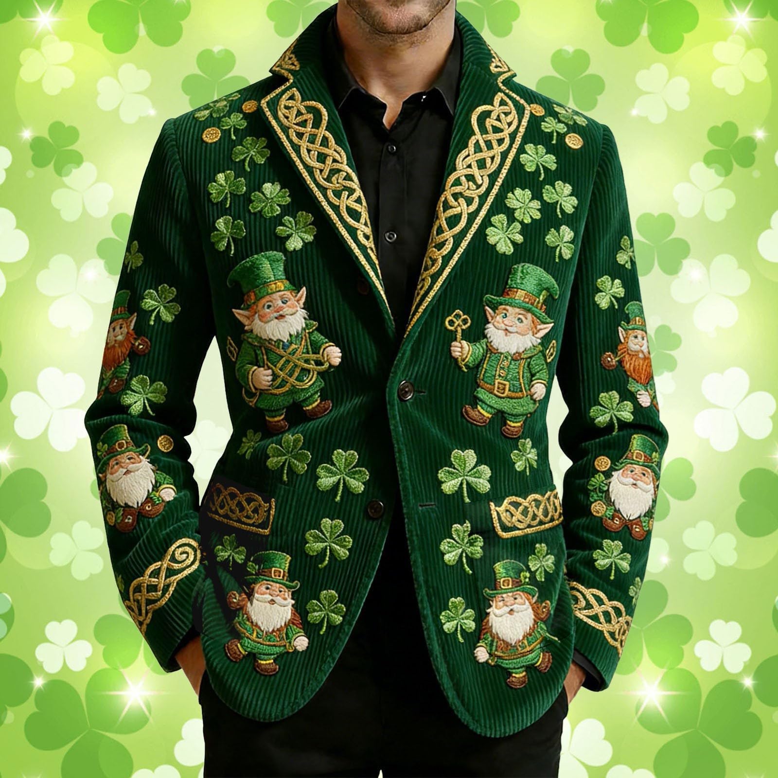 Elegante chaqueta de pana con estampado de esmoquin para hombre, estilo casual, para negocios y eventos nocturnos, discotecas, escenarios