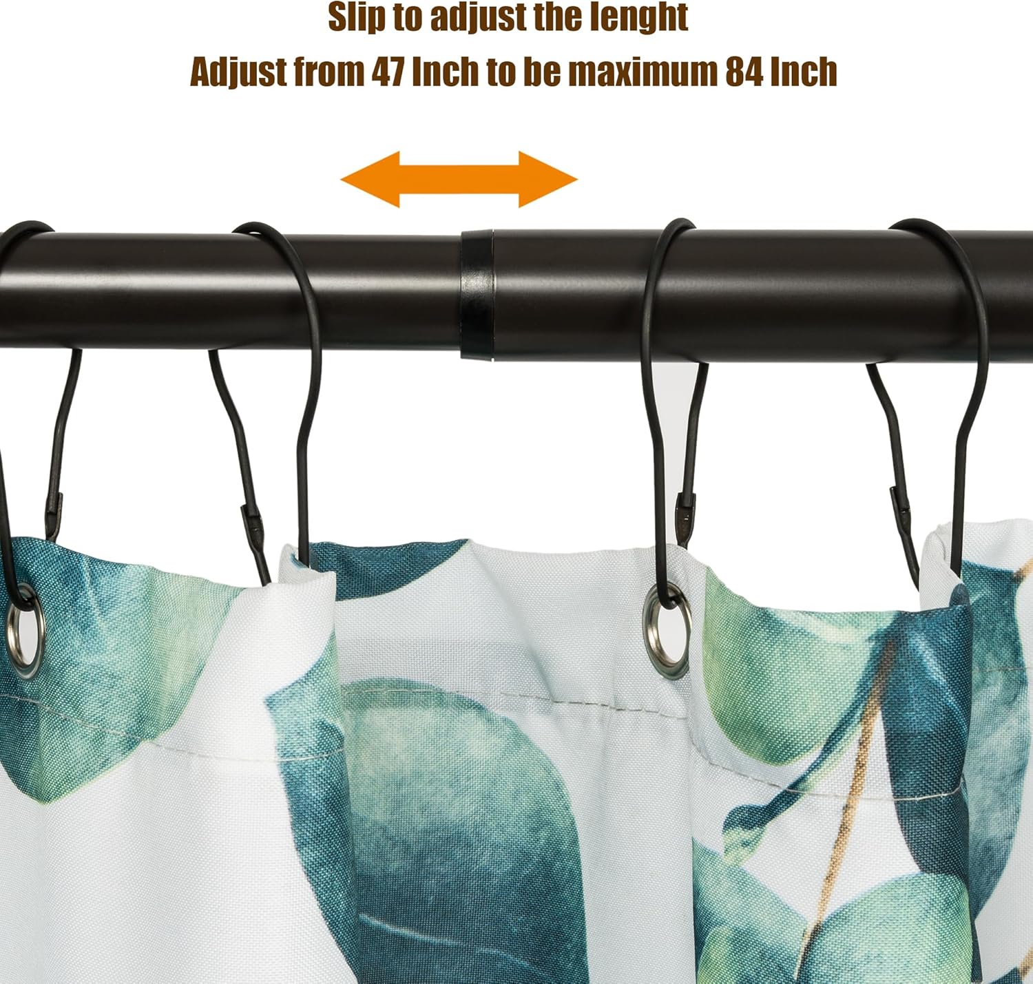 Artiwell Heavy Duty Shower Rod, Adjustable Shower Curtain Rod, Expandable 47-84 Inch, Permanent Mount Shower Rod, Never Rust Stainless Steel For Window Curtain and Closet, Oil Rubbed Bronze