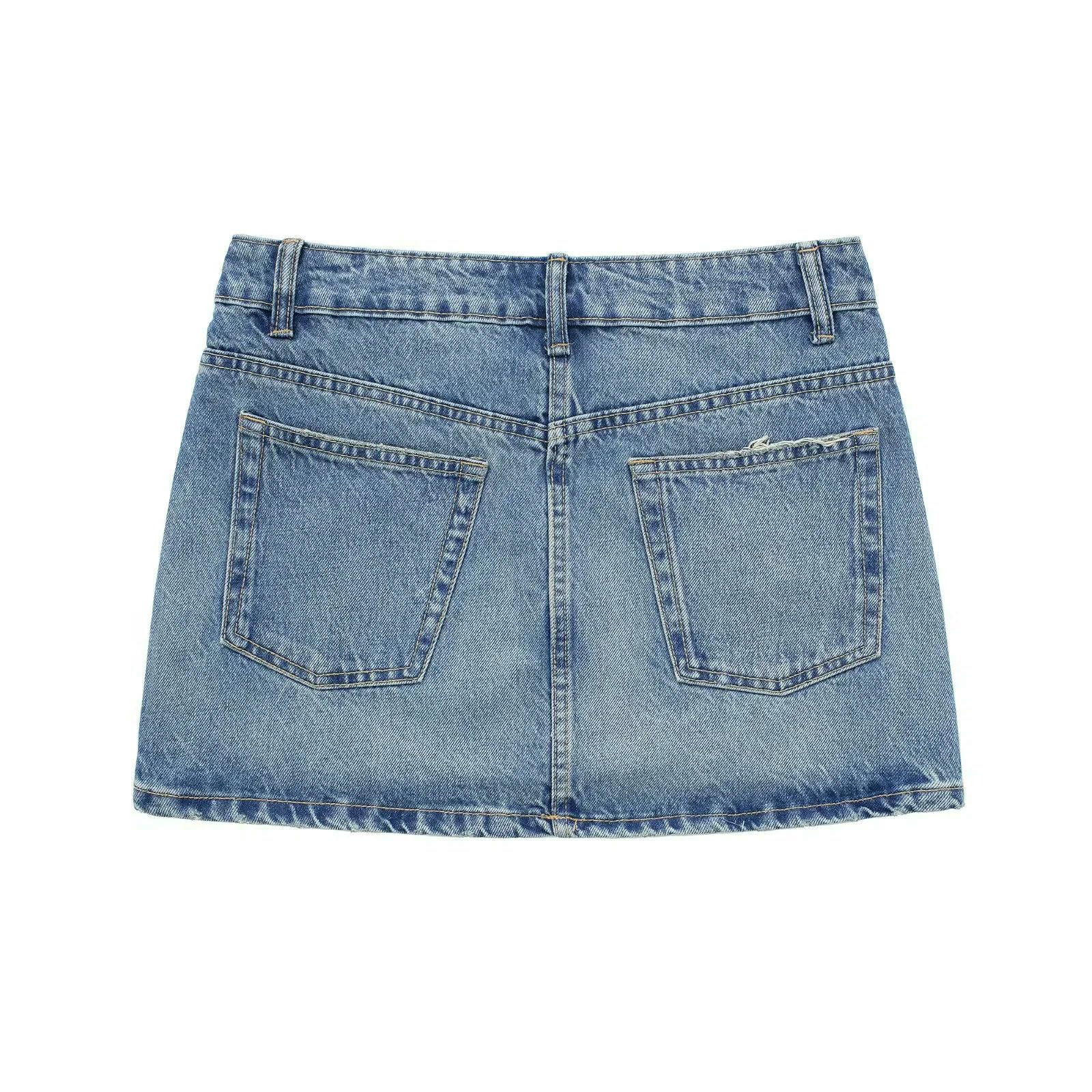 Gonna Women Skirts Signe di Denim Blu Donna Fashi-Blu-XS
