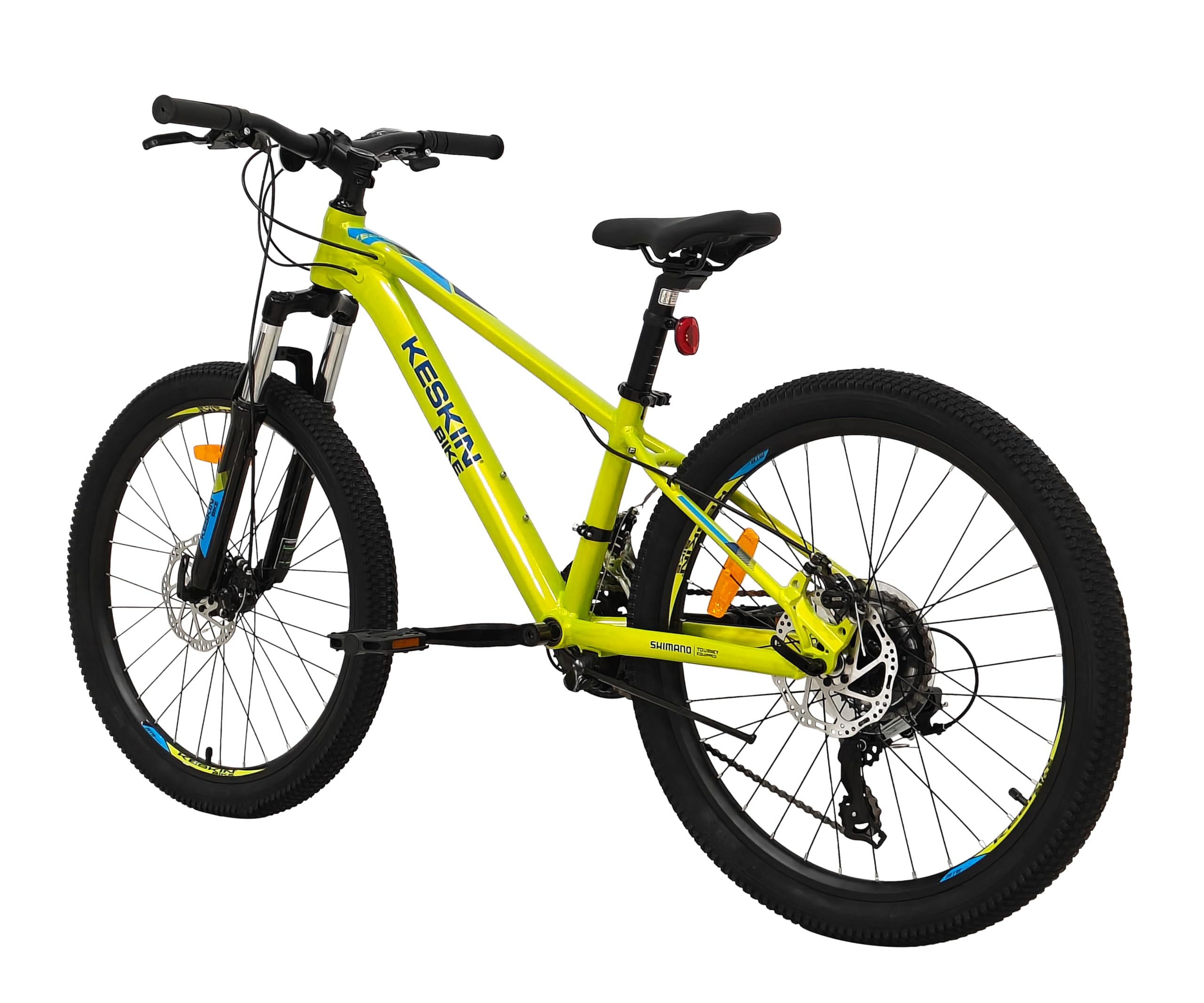 Keskin HT MTB1 VTT pour Enfant 24" – 21 Vitesses, pneus 2,35", Freins à Disque, Cadre en Aluminium, Vert Fluo