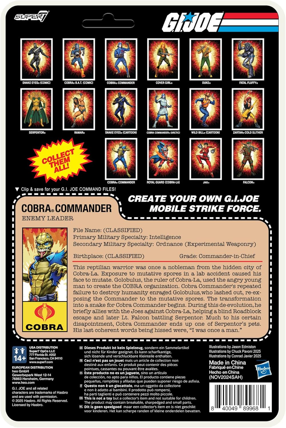 Super7 Reaction+ G.I. Joe Cobra Commander (Once a Man) - 3.75" G.I. Joe Action Figure with Accessories - Classic Cartoon Collectibles and Retro Toys - Image 3