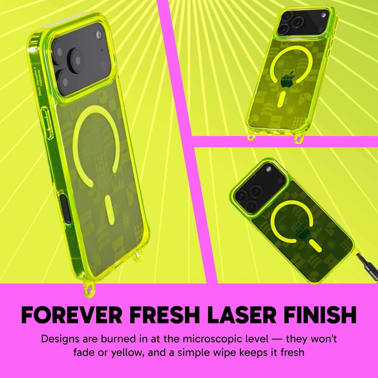 SteepLab Freehand Case + Canvas Cover Bundle for iPhone 17 Pro Max - Lanyard-Ready Clear Case with Interchangeable Magnetic Back Plate (Playground & Growth)