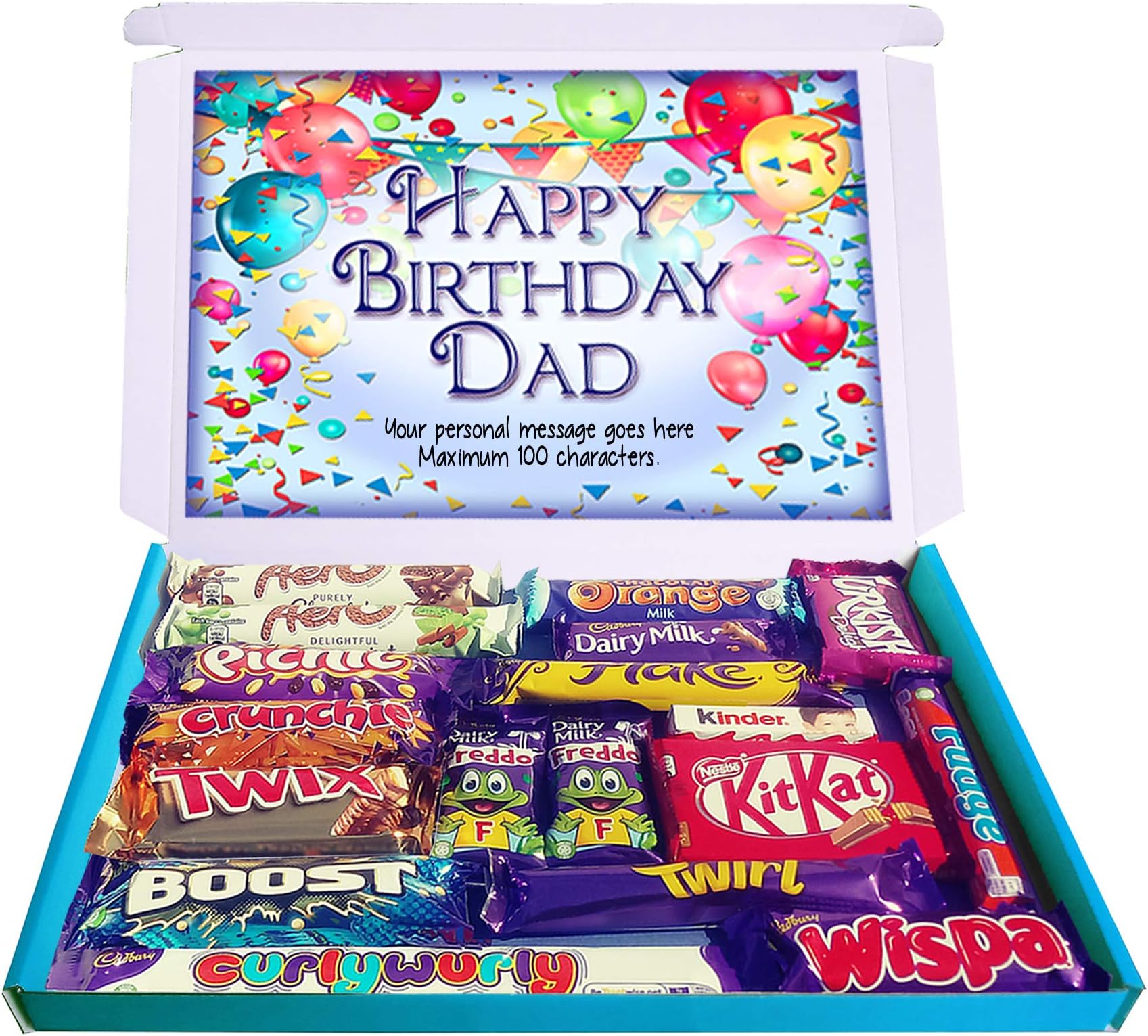 Personalised Happy Birthday DAD Gift Hamper Chocolate Selection Box Unique Gift