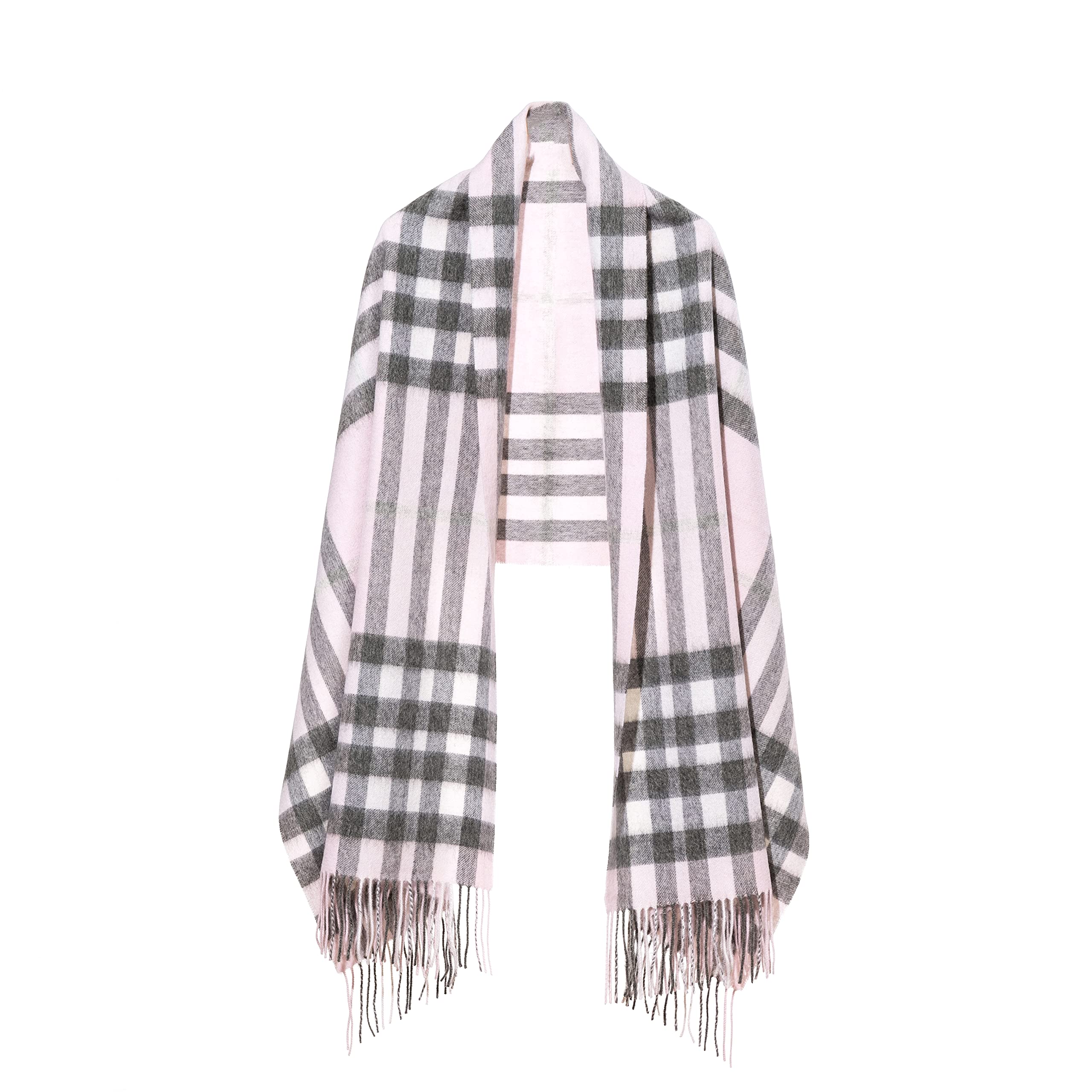 Edinburgh Cashmere Unisex Grey 100% Pure Extra Fine Lambswool Stole, Cream