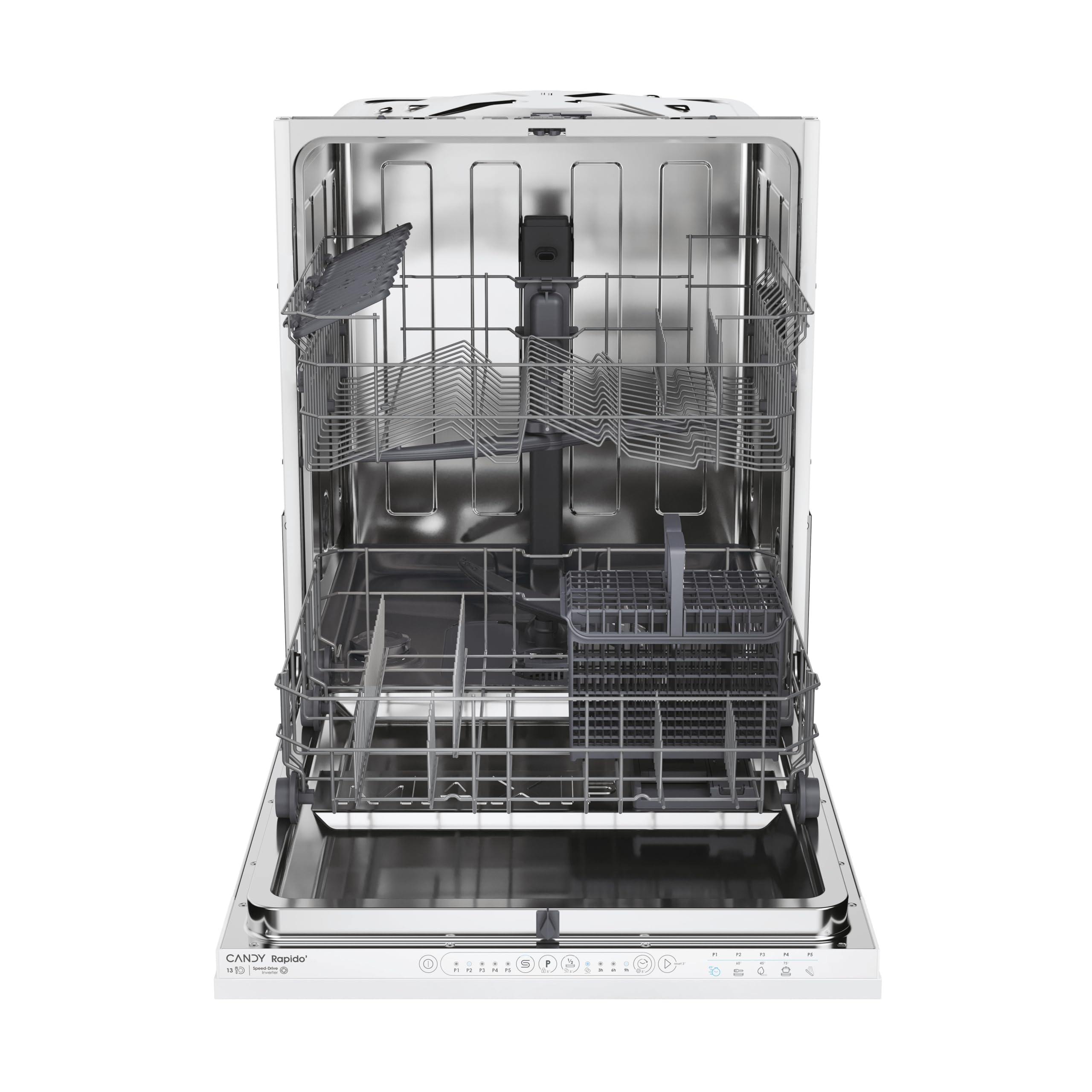 Candy Rapidò CI 3E53E0W - Lavastoviglie integrata, 60 cm, 13 servizi, digitale, 53 dB, 5 programmi, motore inverter, indicatore fine ciclo, avvio differenziato 3-6-9 ore