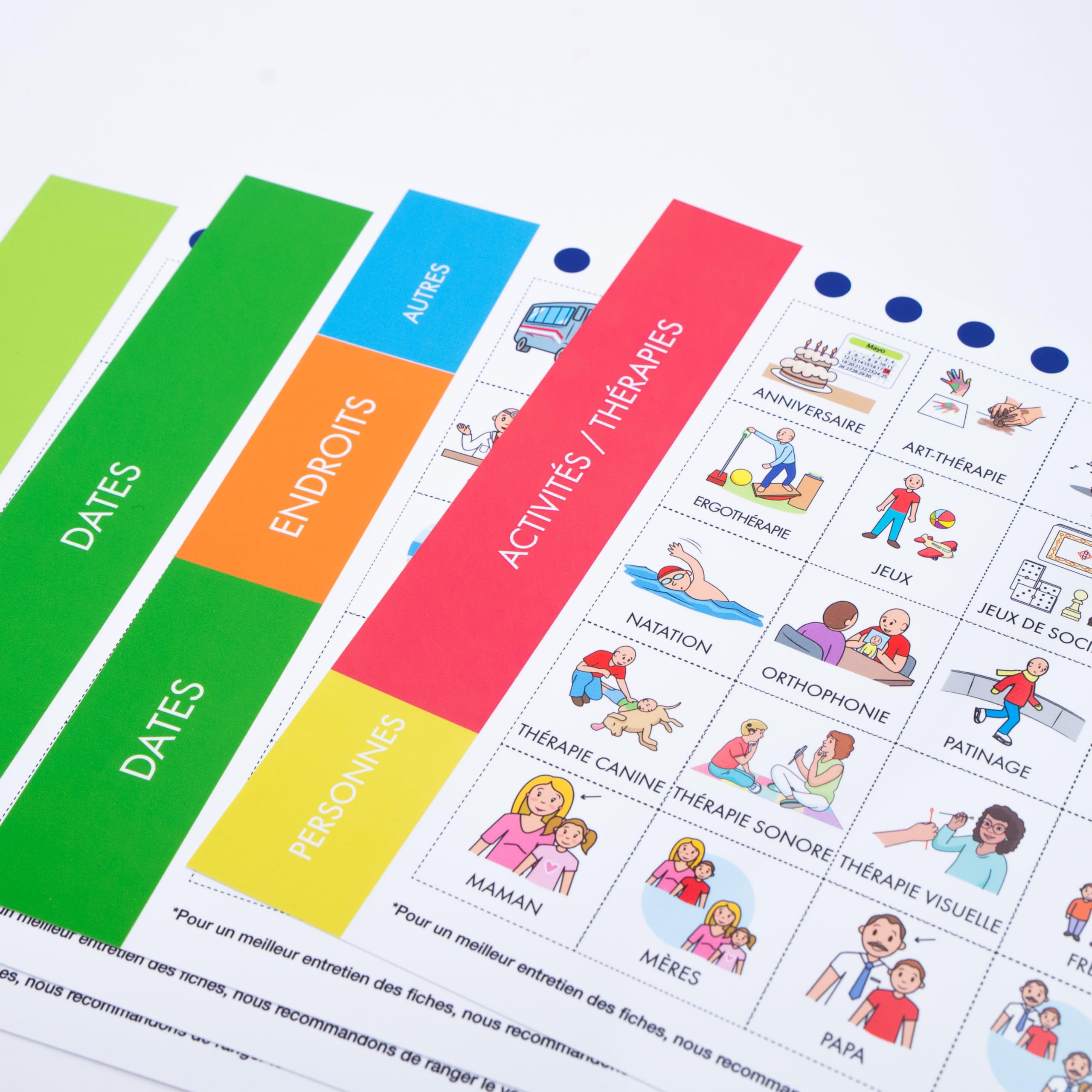Calendrier Visuel Kopinma – Tableau Routine Quotidienne 70 Cartes, Outil Pecs Autisme & École, Feutre 2-en-1