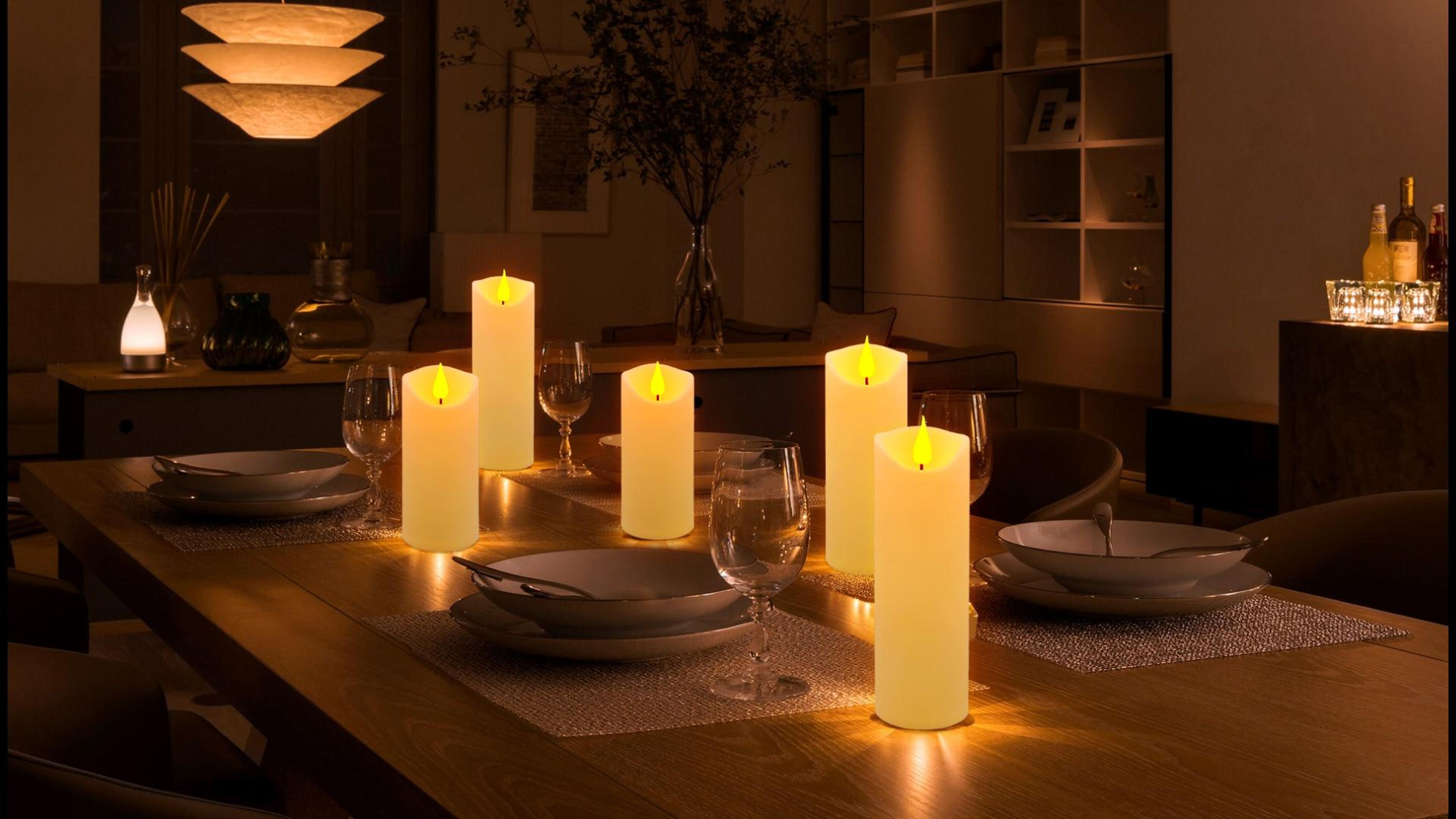 Image of 72 Pack Flameless LED Pillar Candles with Remote Controls, Battery Operated Candles with Timer Function, Dimmable Flickering 3D Wick for Wedding Centerpieces, Events, Parties and Home Decor (Ivory)