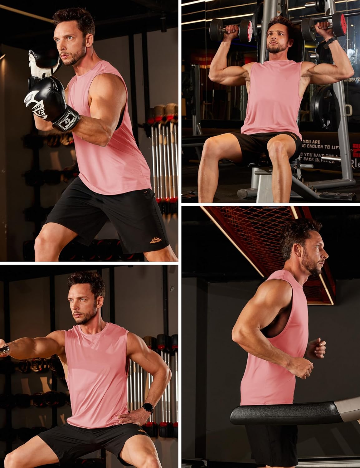 MAGCOMSEN Men's Tank Top Sleeveless Muscle Shirts Quick Dry Workout Gym Cut Off Shirt Lightweight Summer Bodybuilding Tee - Image 4