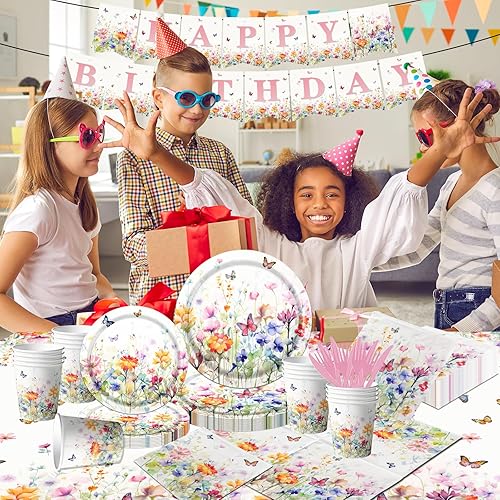 Miniatura 51 de 142 suministros para fiesta de cumpleaños de color oro rosa, vajilla rosa, plato llano y mantel desechable, mantel, para fiesta de cumpleaños