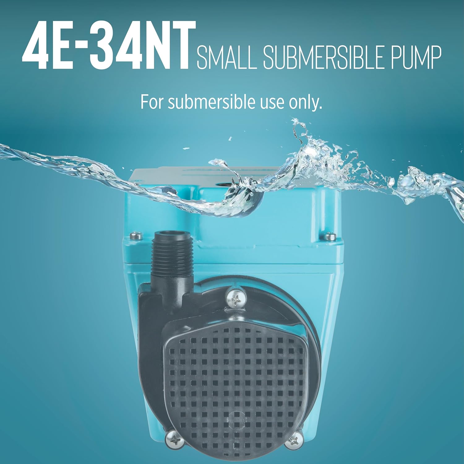 Little Giant 4E-34NT 115-Volt, 1/12 HP, 710 GPH, Small Oil-Filled Submersible Water Transfer/Recirculating Pump with 10-Ft. Cord, Blue, 504186