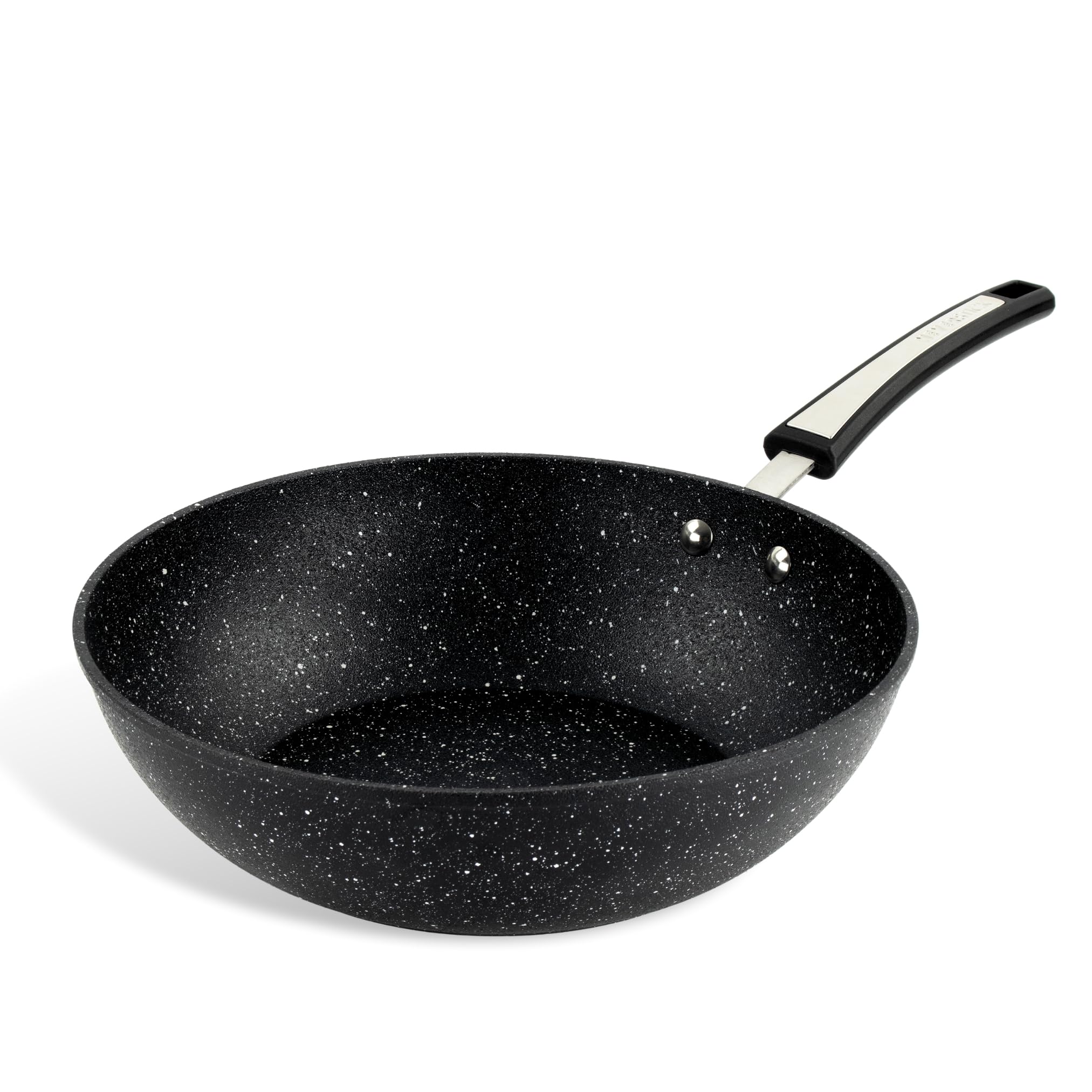 Scoville Xtra 28cm Wok Pan, Deep Non Stick Stir-Fry Pan, NEVERSTICK Coated, Suitable for All Hobs, Dishwasher Safe, Ergonomic Handle, PFOA Free, Toughened Aluminium, Black [Amazon Exclusive]