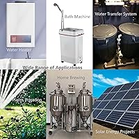 Vista 5 de HuiYu Bomba de agua pequeña de DC 12V Bomba de circulación de agua caliente 3.5GPM 18W 5.5M Bomba de agua solar sumergible de bajo ruido