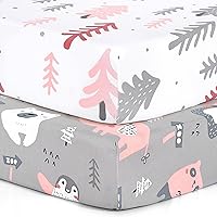 Vista 45 de BROLEX - Juego de sábanas elásticas ajustables para moisés, paquete de 2 sábanas para moisés/colchón, unisex, para niños y niñas, ultra suave, búho