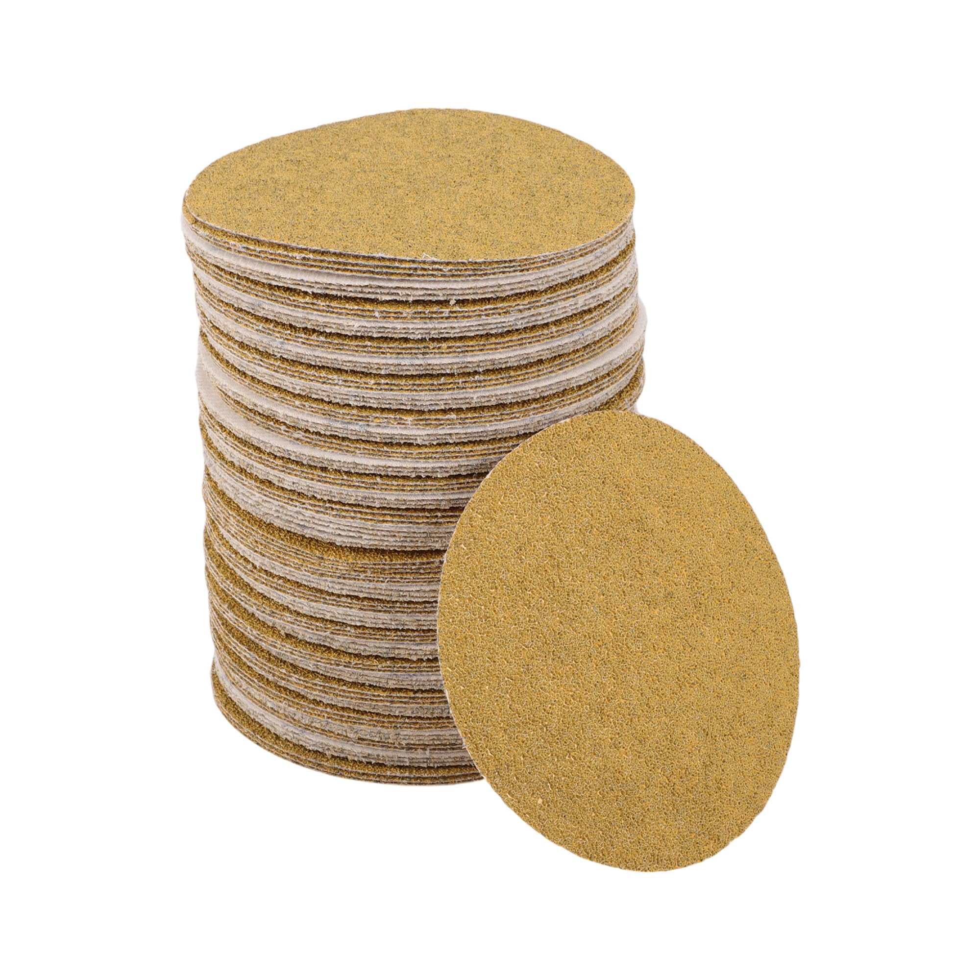 Disco De Lijado 5" 100Pcs Para Madera Metal Y Compuestos | Color Amarillo, Material Abrasivo Óxido De Aluminio, Soporte Base De Papel, Gancho Y Bucle, Grado 40, Tamaño 125mm