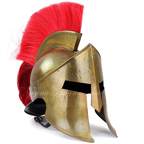 Miniatura 9 de Nagina International Casco medieval King Leonidas griego espartano romano Casco Spartan Legions Accesorios de disfraz de guerrero espartano para
