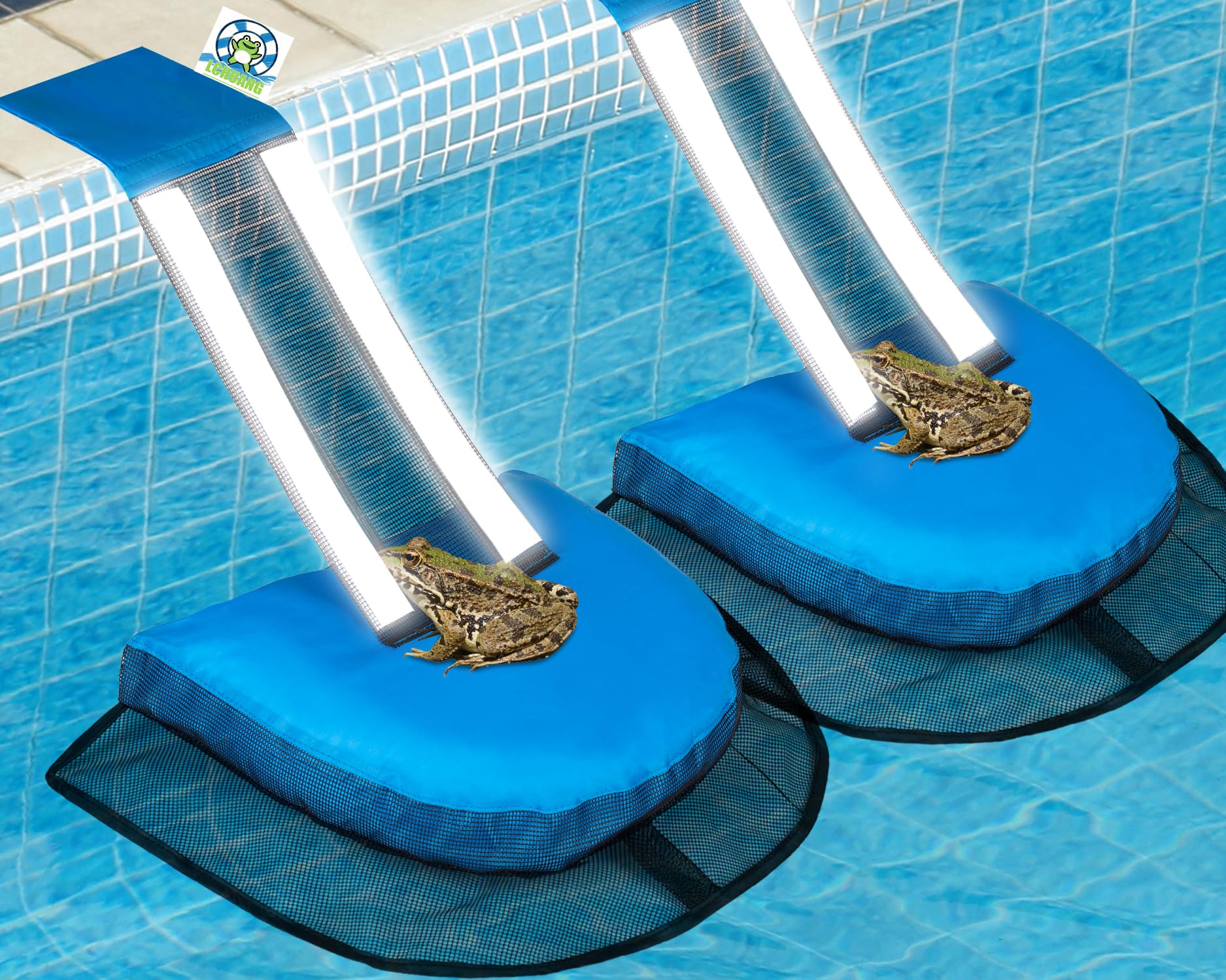 Pro Pool Animal Critter Escape Ramp 2Pcs Frog Saver Pads Ladder for Swimming Pools Lily Pad for Frogs Float Life Saving Wildlife Duck Duckling Creature Rescue Bridge Log Maintenance Kits Accessories-image-37