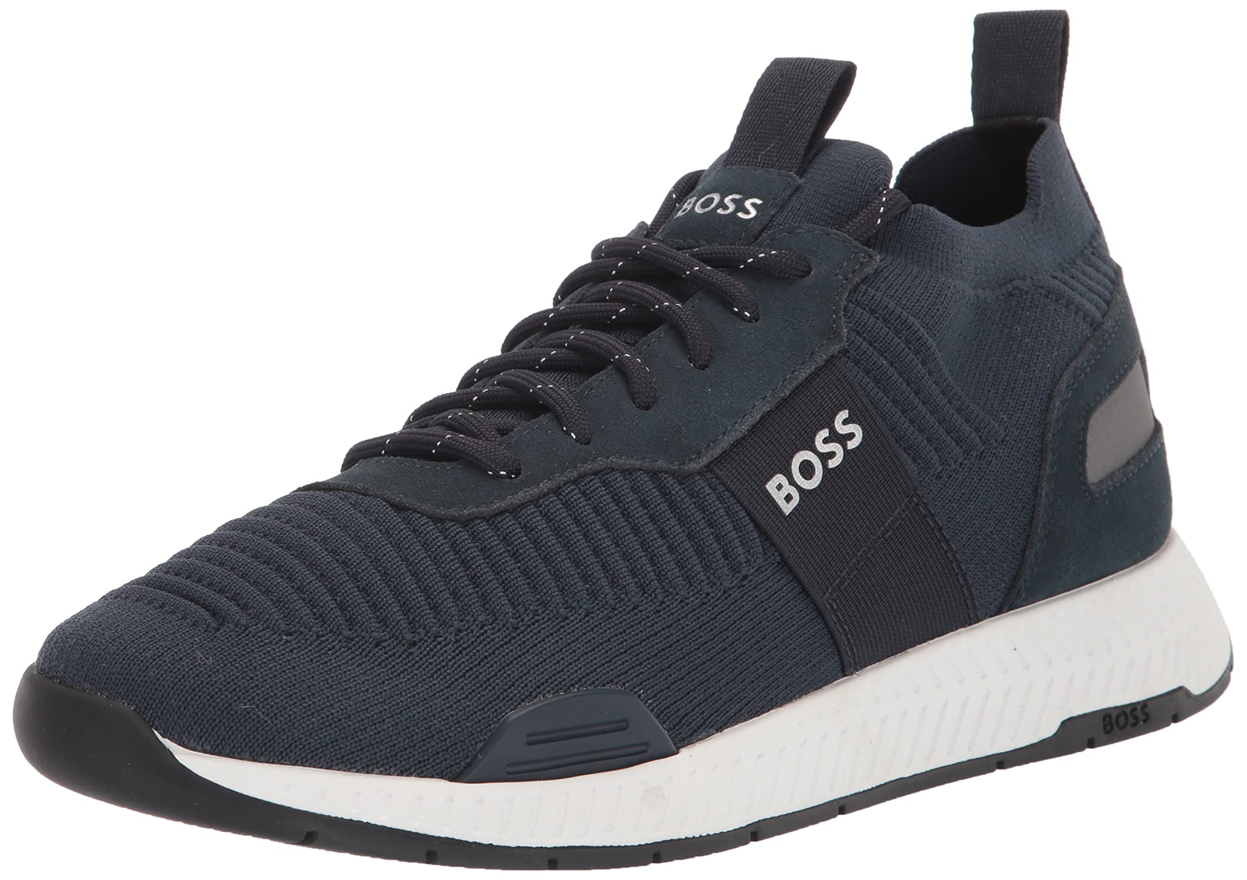 BOSS Mesh Mix Running Sneakers mens Sneaker 45 EU Sky Captain Navy