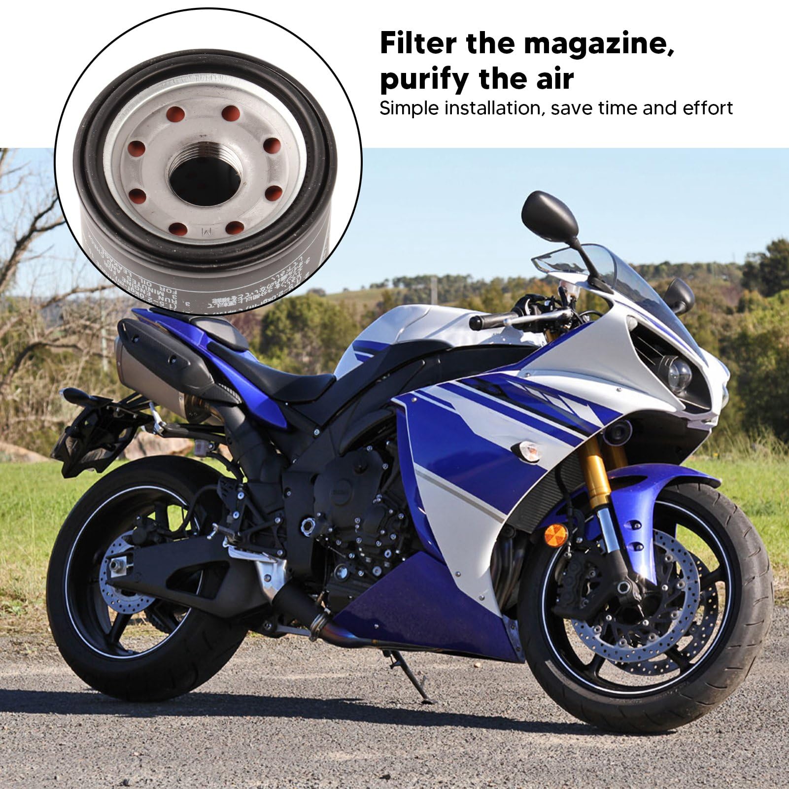 Nettoyant à Huile, Facile à Installer 5GH 13440 20 00 2PCS Surface Lisse Noire pour Moto