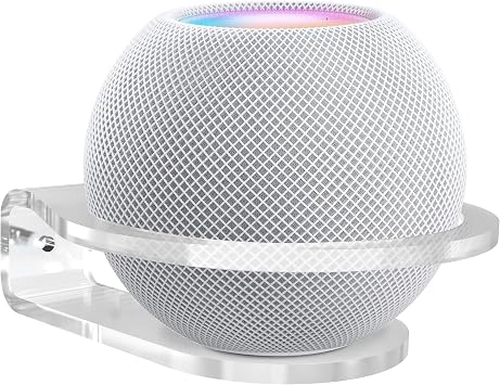 HomeMount Wall Mount for Dot Max, Crystal Clear Acrylic Floating Speaker Shelf with Cable Management, Space Saving Minimalist Wall Holder for Dot 4th/5th Gen & HomePod Mini Clear
