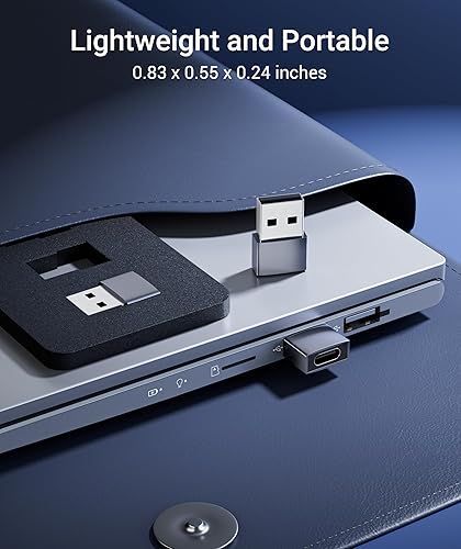 Vista 6 de Syntech Adaptador USB C hembra a USB macho, paquete de 3 [artículos imprescindibles de viaje, aluminio] adaptador USB C a USB, cable de carga tipo