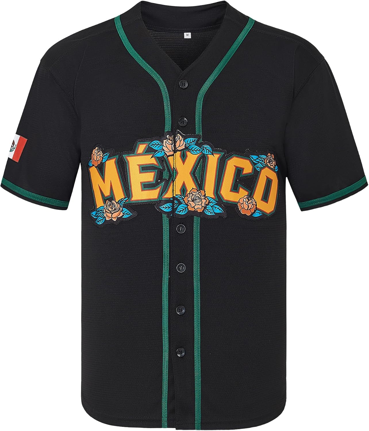 Happy Gilmore Mexico Guadalupe Men's Baseball Jerseys Button Short Sleeve Sports Jersey Loose Breathable
