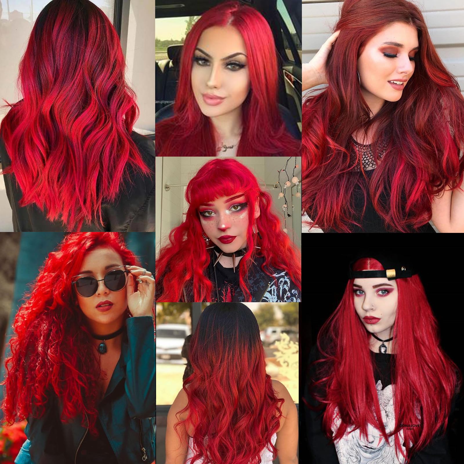 ? Faux Red Curly Hair Extension Amazon.com : GPOVVIMX 12 PCS Red Hair Extensions Clip in  main image 4