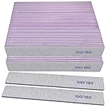 Nail Files (50 Pack), 100/180 Grit Emery Boards Nail File for Natural Nails and Acrylic Nails, Double Sided Emory Boards limas para unas acrilicas Profesional Fingernail Filer Reusable Manicure Gray