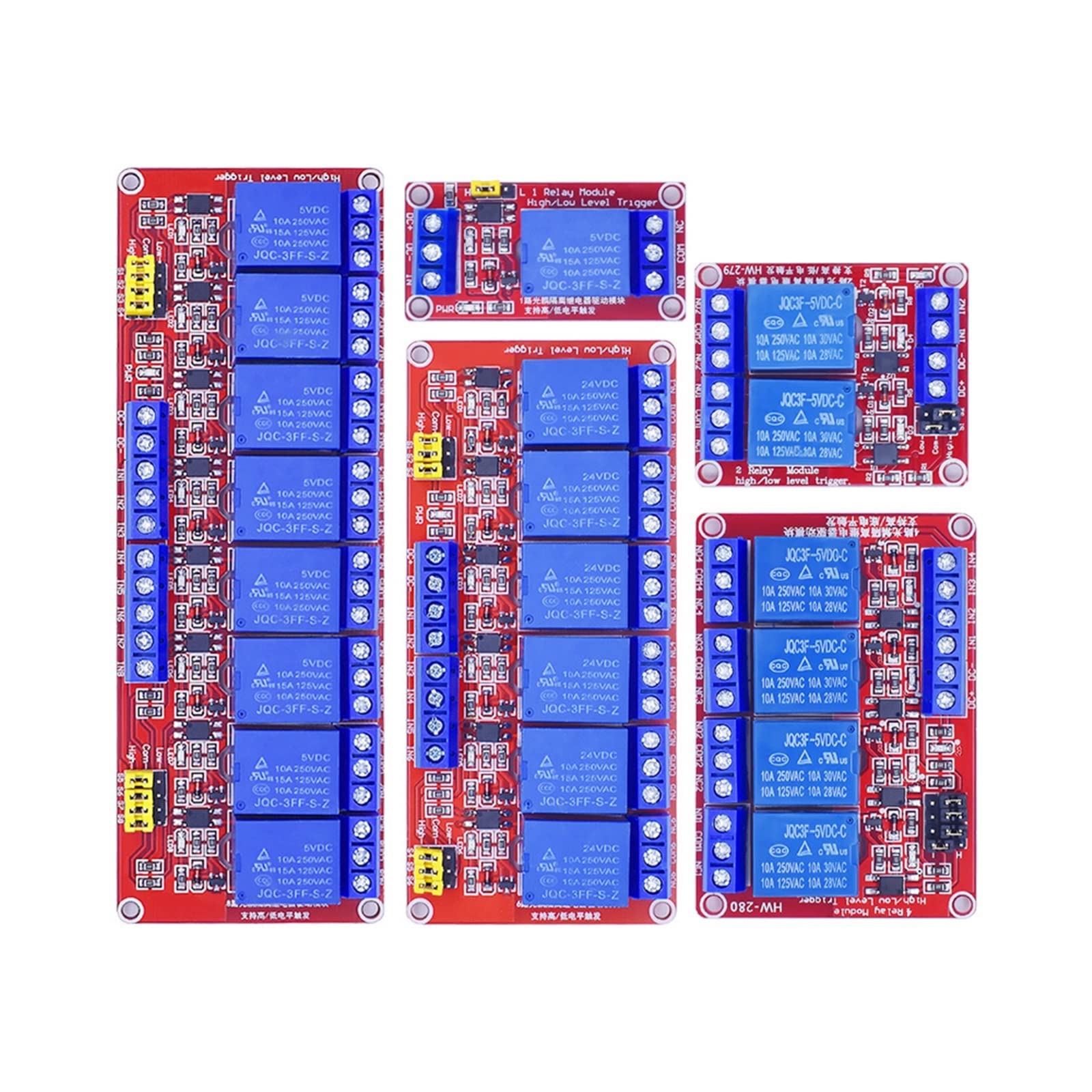 Module de Relais 1 2 6 4 8 canaux 5V 12V 24V, Bouclier Carte avec Support optocoupleur, déclencheur Niveau Haut et Bas pour