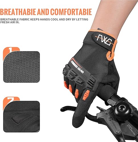 Miniatura 7 de Cycling Gloves for MenWomen-Full Finger Bicycle Gloves Anti-Slip Shock Absorbing Padded MTBRoad Biking Gloves