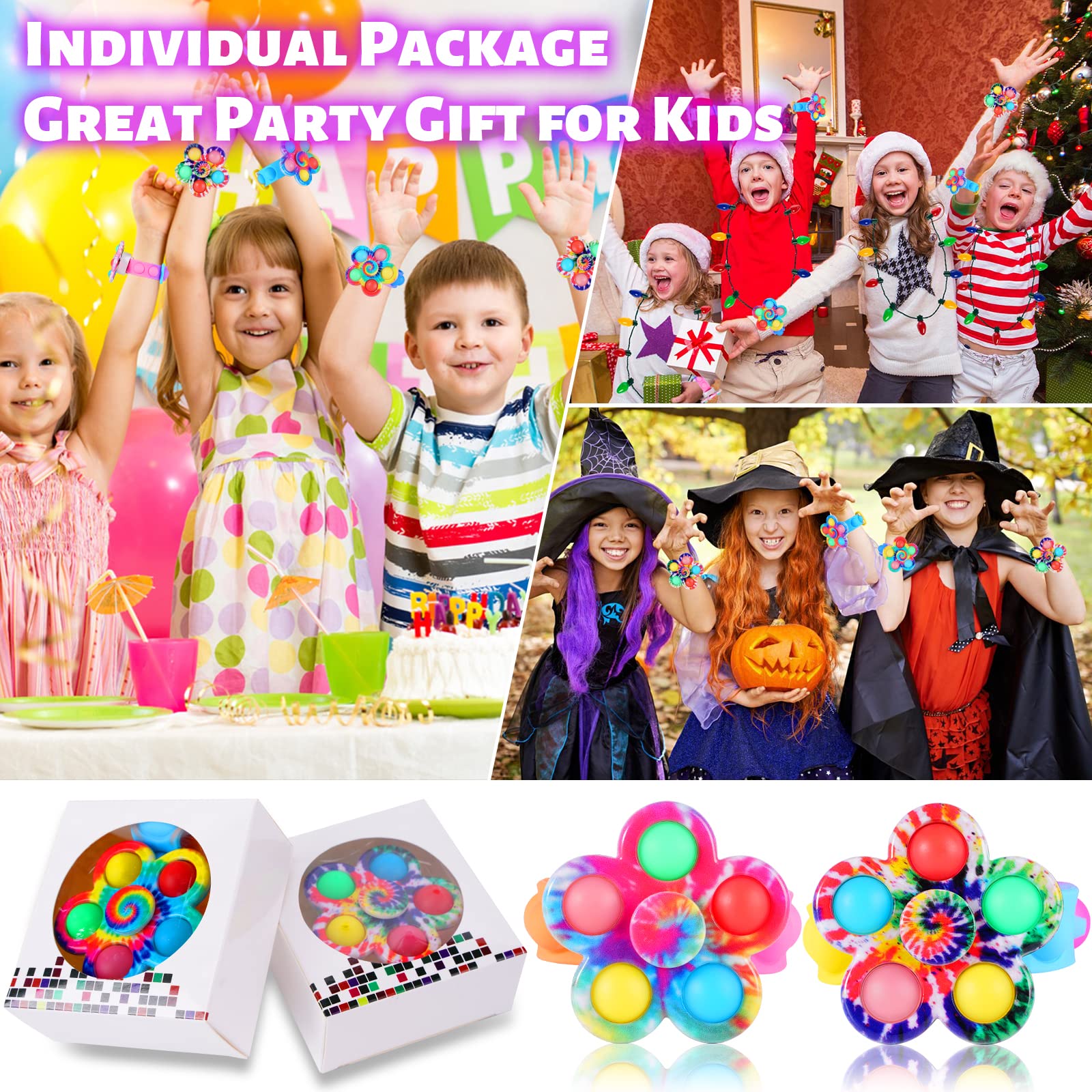 Braccialetti LED Antistress 24 Pezzi - Bomboniere Per Feste Compleanno Natale Halloween - Foto 9